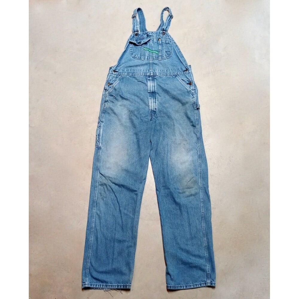 Key Imperial Bib Overalls 38x36 Denim Relaxed Fit Workwear Farmer Jeans